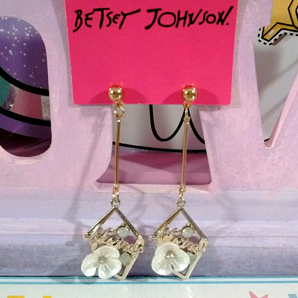 Betsey Johnson Floral Nuance Dangle Earrings